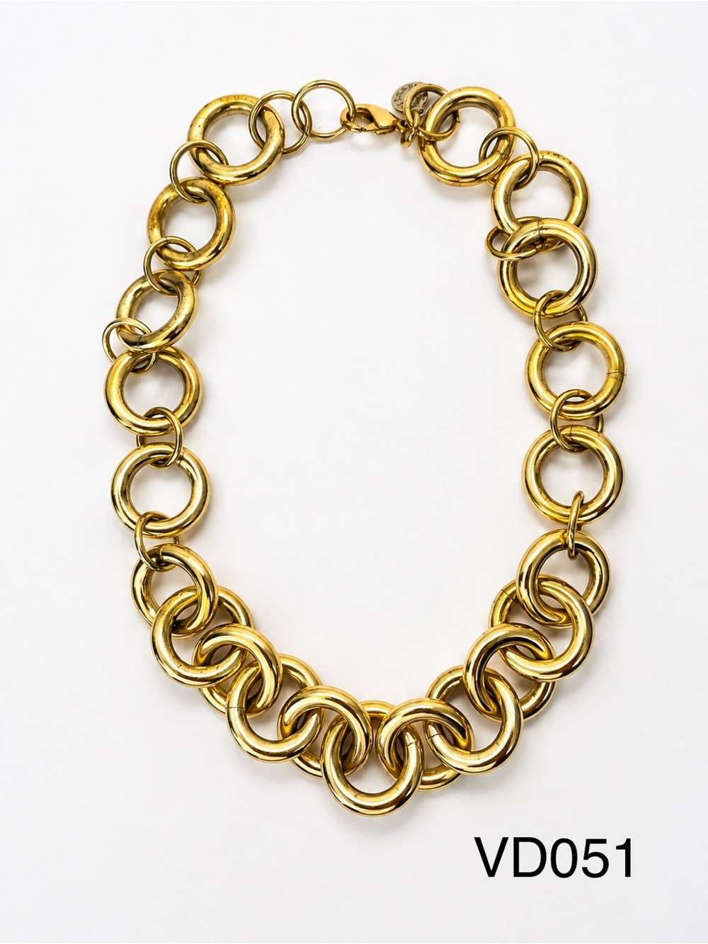 J.Crew Chunky Gold Tone Circle Link Statement Necklace